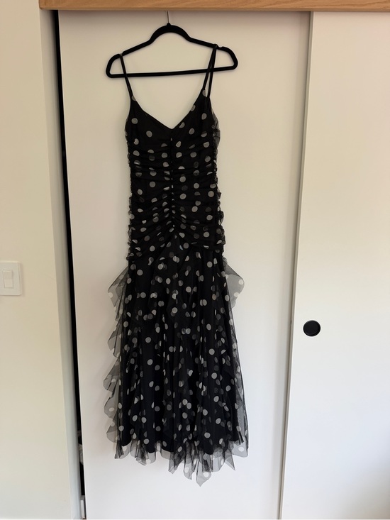 Cache Dresses & Skirts - Cache Polka Dot Black Gown Vintage